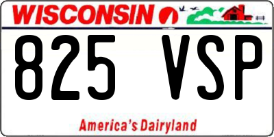 WI license plate 825VSP