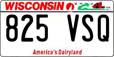 WI license plate 825VSQ