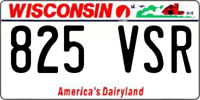 WI license plate 825VSR