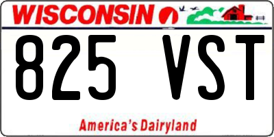 WI license plate 825VST