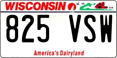 WI license plate 825VSW