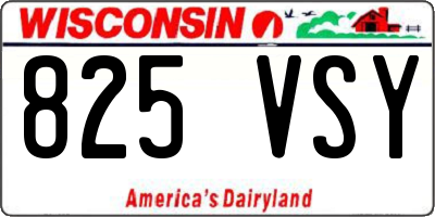 WI license plate 825VSY