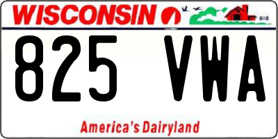 WI license plate 825VWA
