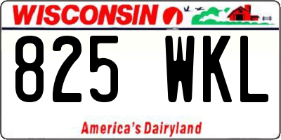 WI license plate 825WKL