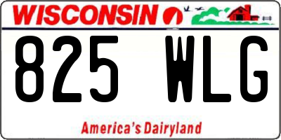 WI license plate 825WLG