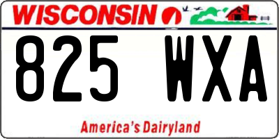 WI license plate 825WXA