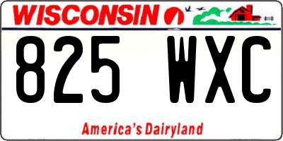 WI license plate 825WXC