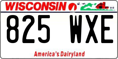 WI license plate 825WXE