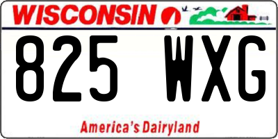 WI license plate 825WXG