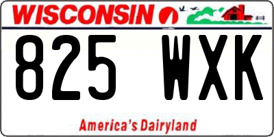 WI license plate 825WXK