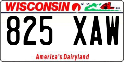 WI license plate 825XAW
