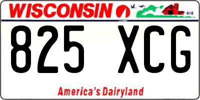 WI license plate 825XCG