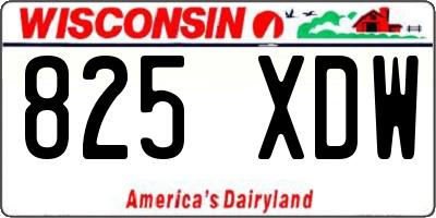 WI license plate 825XDW