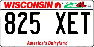 WI license plate 825XET