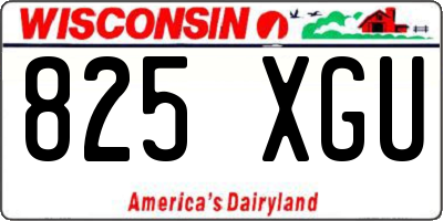 WI license plate 825XGU