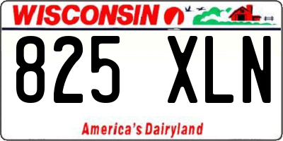 WI license plate 825XLN