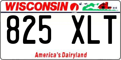 WI license plate 825XLT