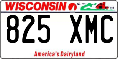 WI license plate 825XMC
