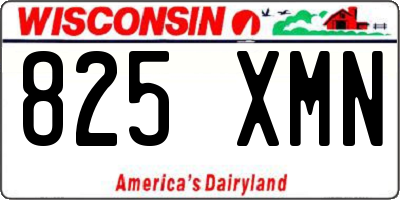 WI license plate 825XMN