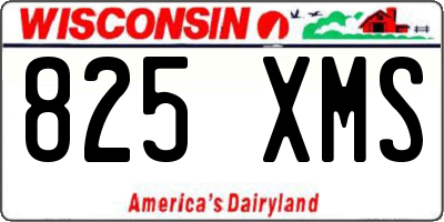 WI license plate 825XMS