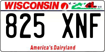 WI license plate 825XNF