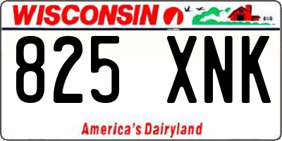WI license plate 825XNK