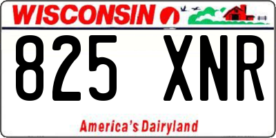 WI license plate 825XNR