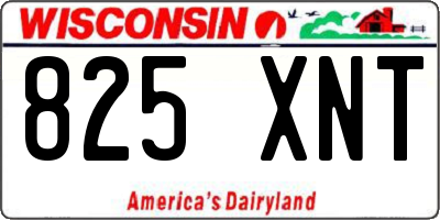 WI license plate 825XNT