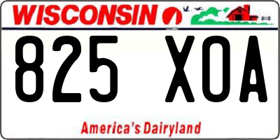 WI license plate 825XOA