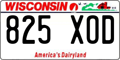 WI license plate 825XOD