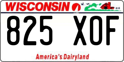 WI license plate 825XOF