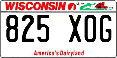 WI license plate 825XOG