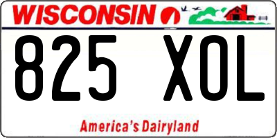 WI license plate 825XOL