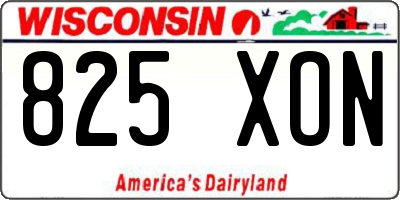 WI license plate 825XON