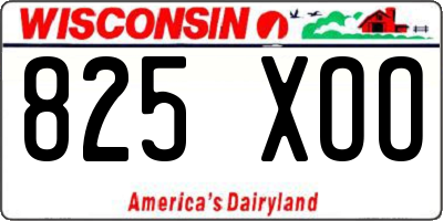 WI license plate 825XOO