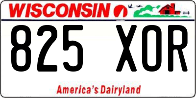 WI license plate 825XOR