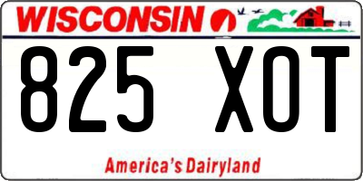 WI license plate 825XOT