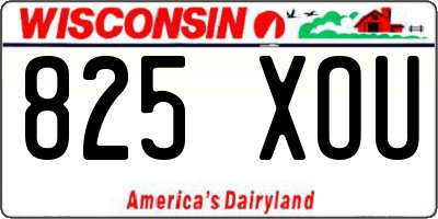 WI license plate 825XOU
