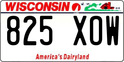 WI license plate 825XOW