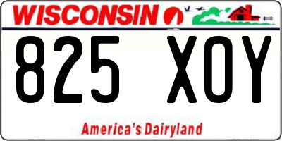 WI license plate 825XOY