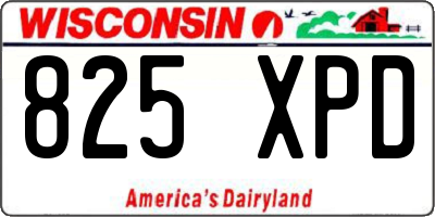 WI license plate 825XPD