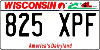 WI license plate 825XPF