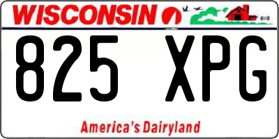 WI license plate 825XPG