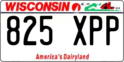 WI license plate 825XPP