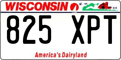 WI license plate 825XPT
