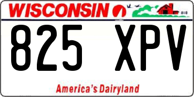 WI license plate 825XPV