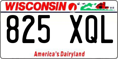 WI license plate 825XQL