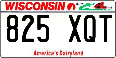 WI license plate 825XQT