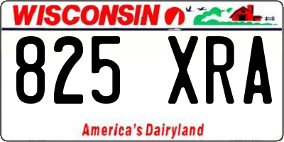 WI license plate 825XRA