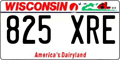 WI license plate 825XRE